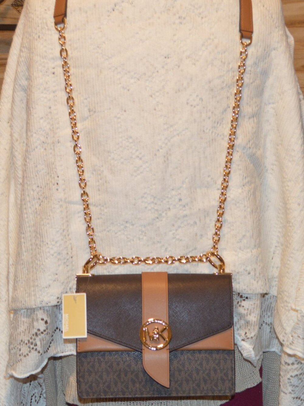 NWT Michael Kors Greenwich Brown/Acorn Crossbody Bag Mother's Day Gift